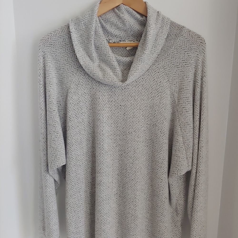 Peyton Primrose Women's Cowl Neck Sweater Heathered Grey Size L - Picture 1 of 7